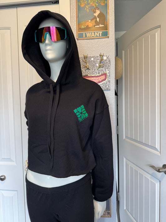 Prima II - Crop Fleece Hoodie (black)