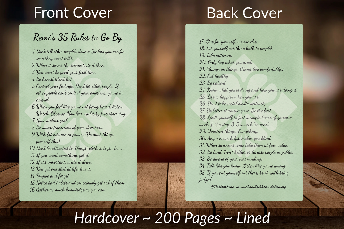 Remi's 35 Rules - 200pg Hardcover Lined Journal